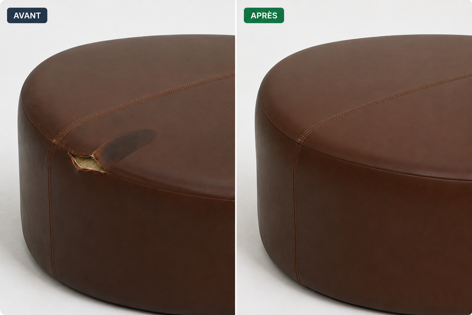 Ottoman avant et après restauration