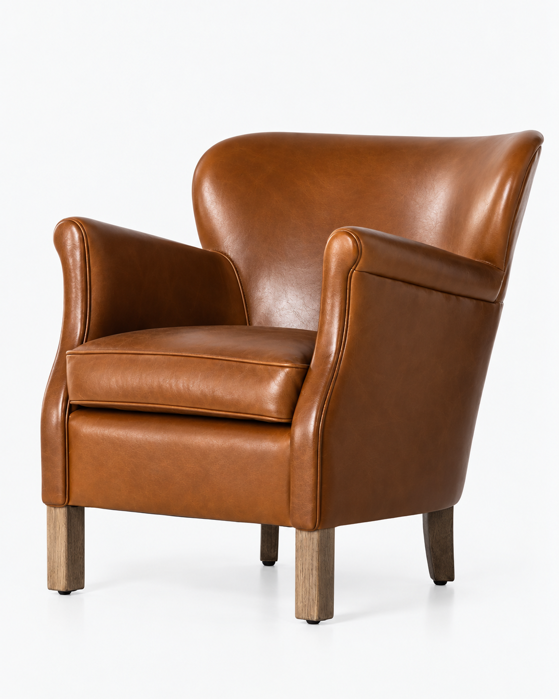 Fauteuil club en cuir — après réparation Ethic Atelier